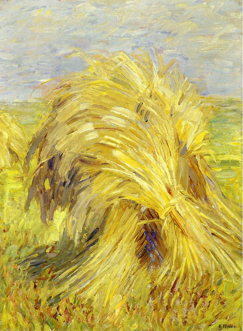 (image for) Handmade oil painting Copy paintings of famous artists Franz Marc's art Sheaf of Grain 1907